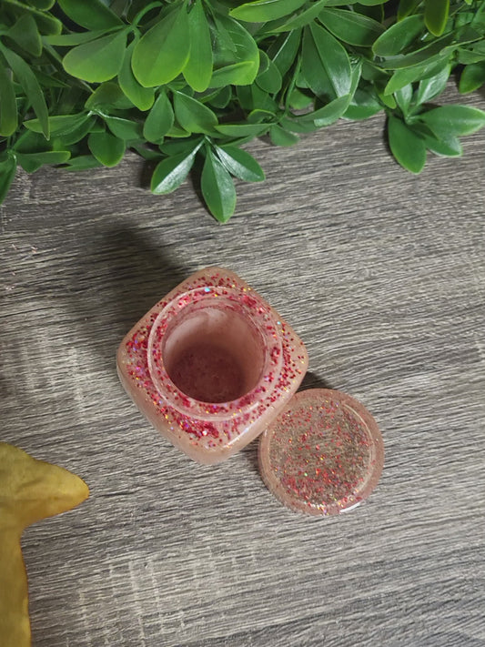 Red Glitter Storage Jar