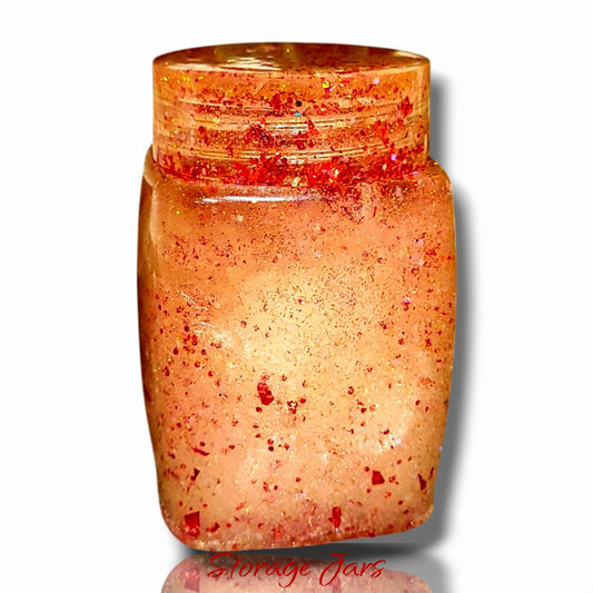 Red Glitter Storage Jar