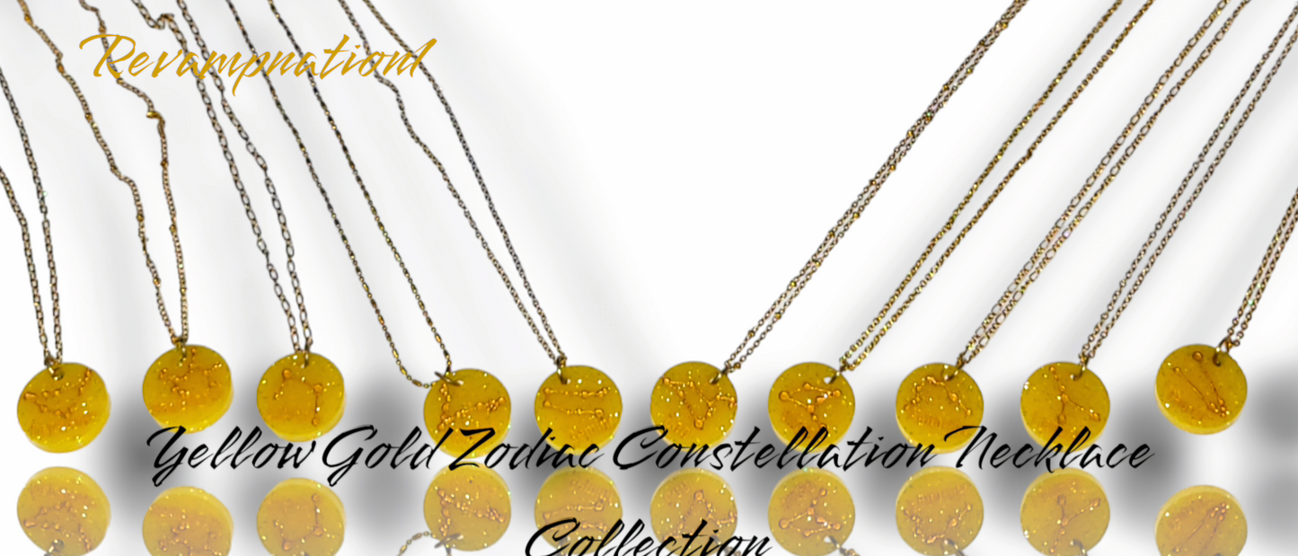 Yellow Gold Zodiac Constellation Necklace Collection - Revampnation1 LLC