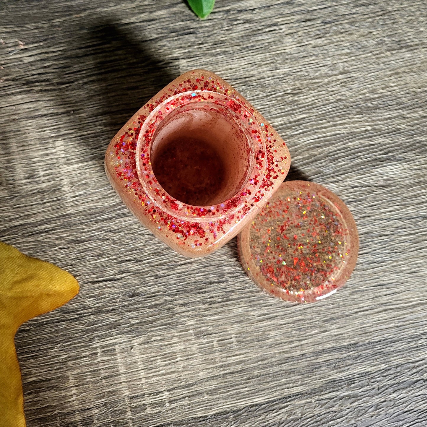 Red Glitter Storage Jar