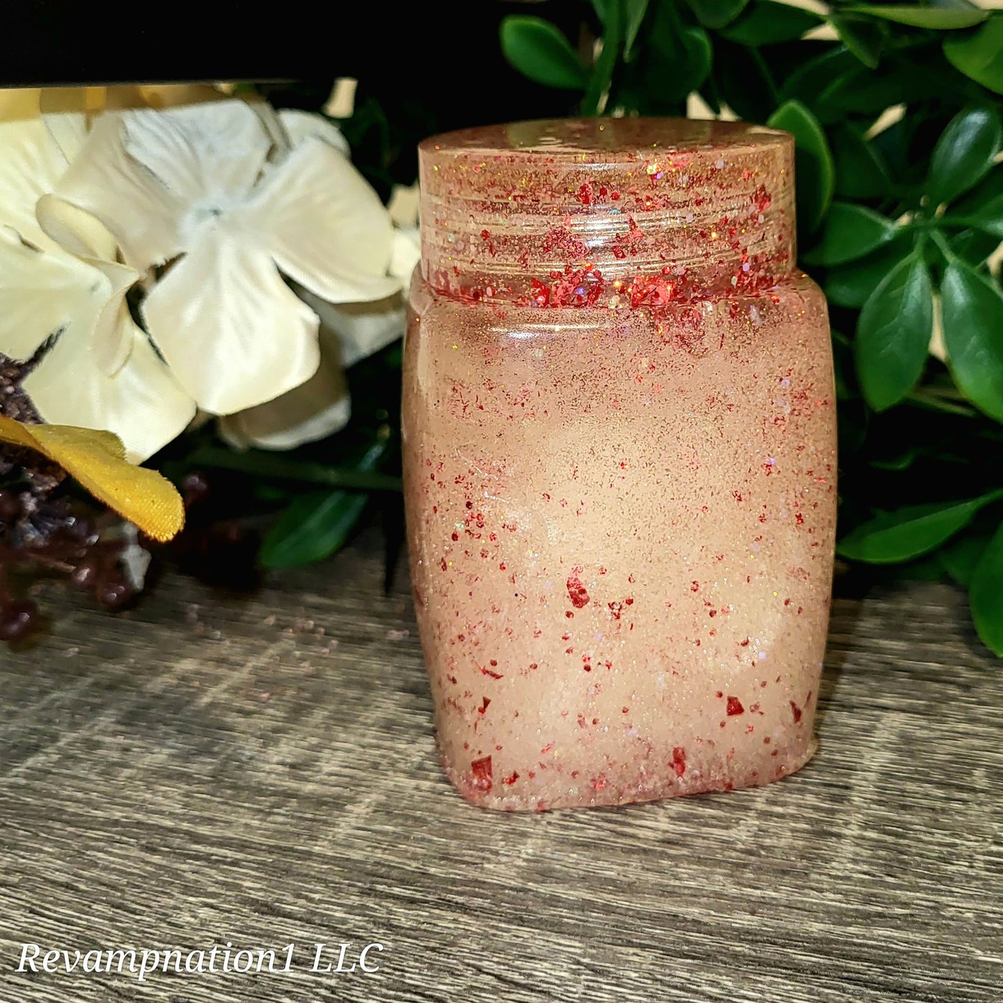 Red Glitter Storage Jar