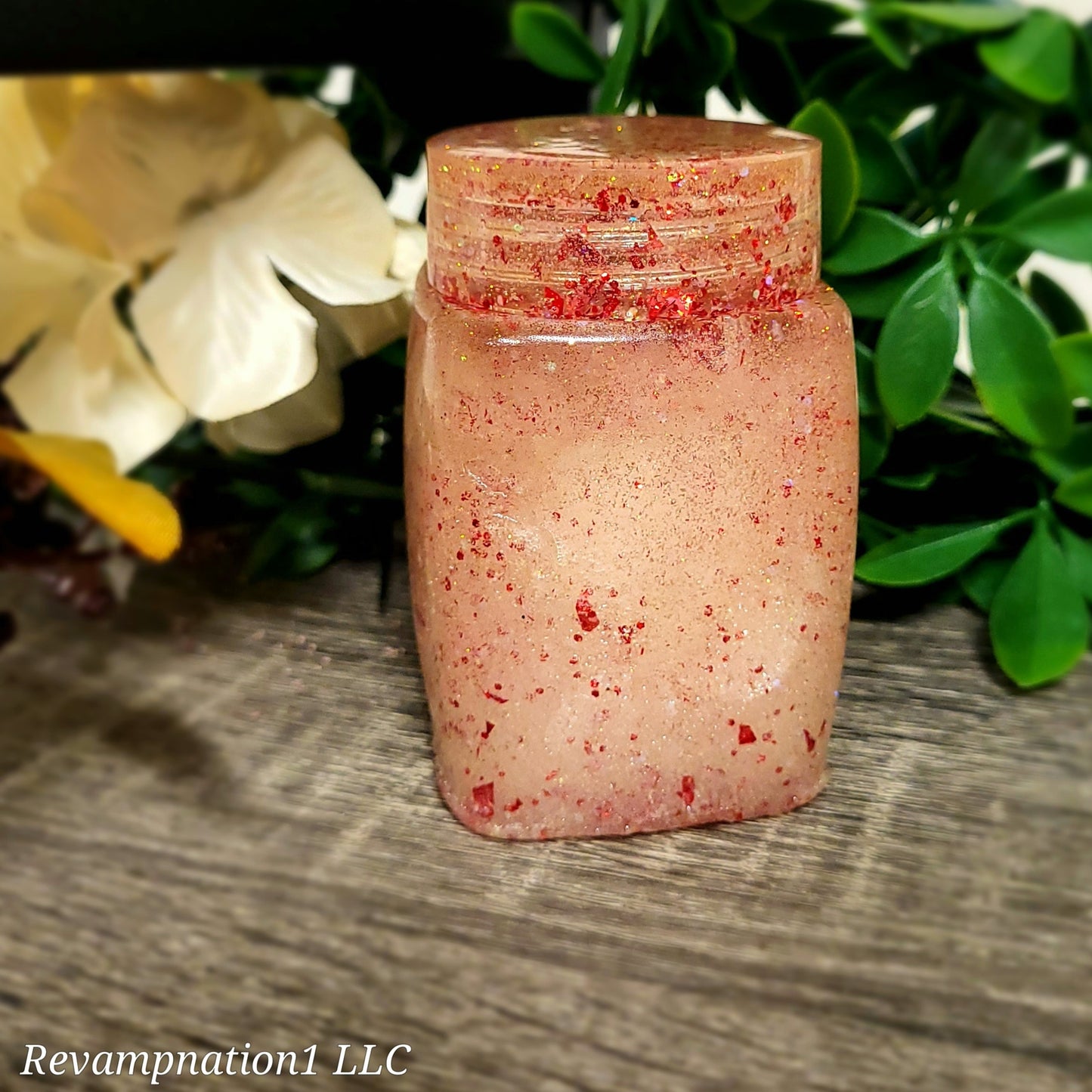 Red Glitter Storage Jar