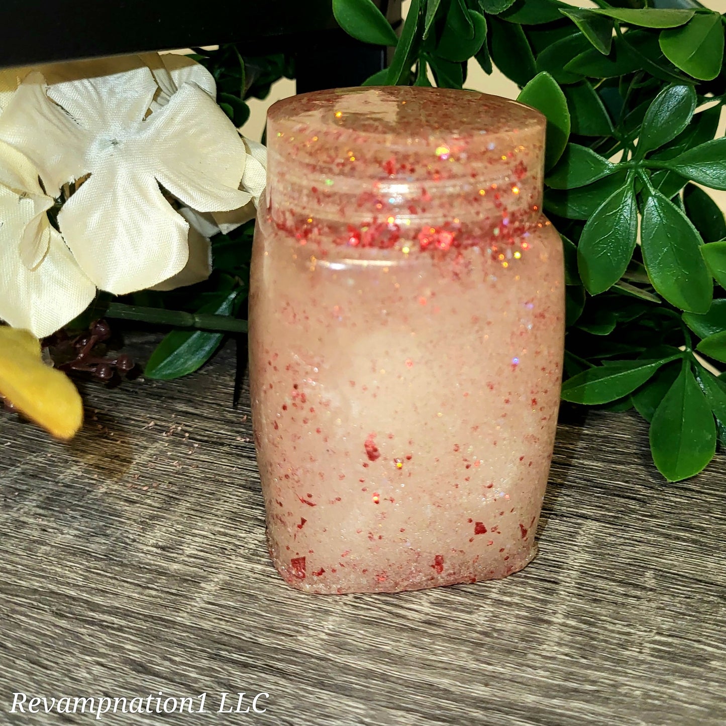 Red Glitter Storage Jar