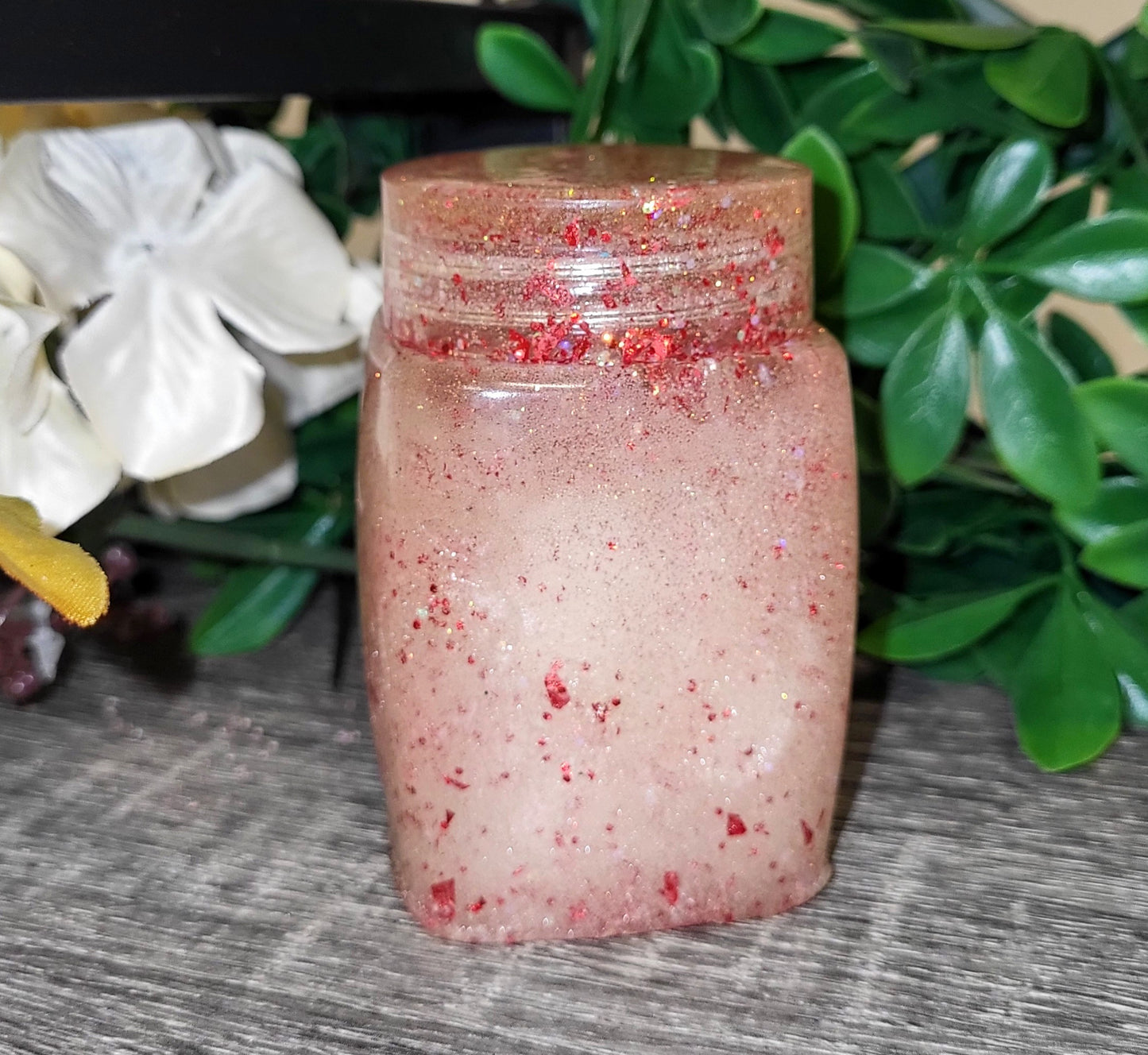 Red Glitter Storage Jar