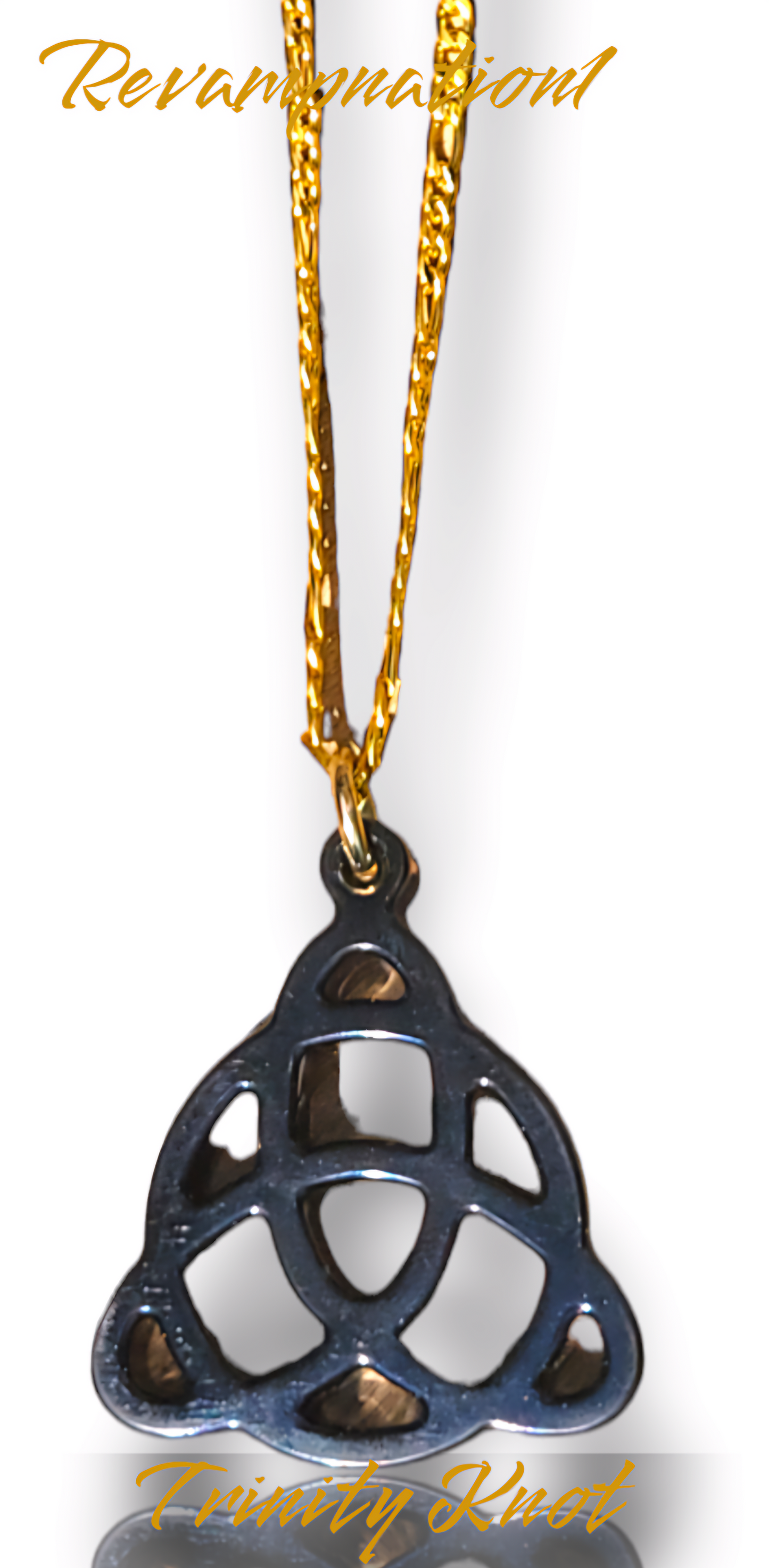 18k Gold Plated Stainless Steel Figaro Necklaces with Resin Charm