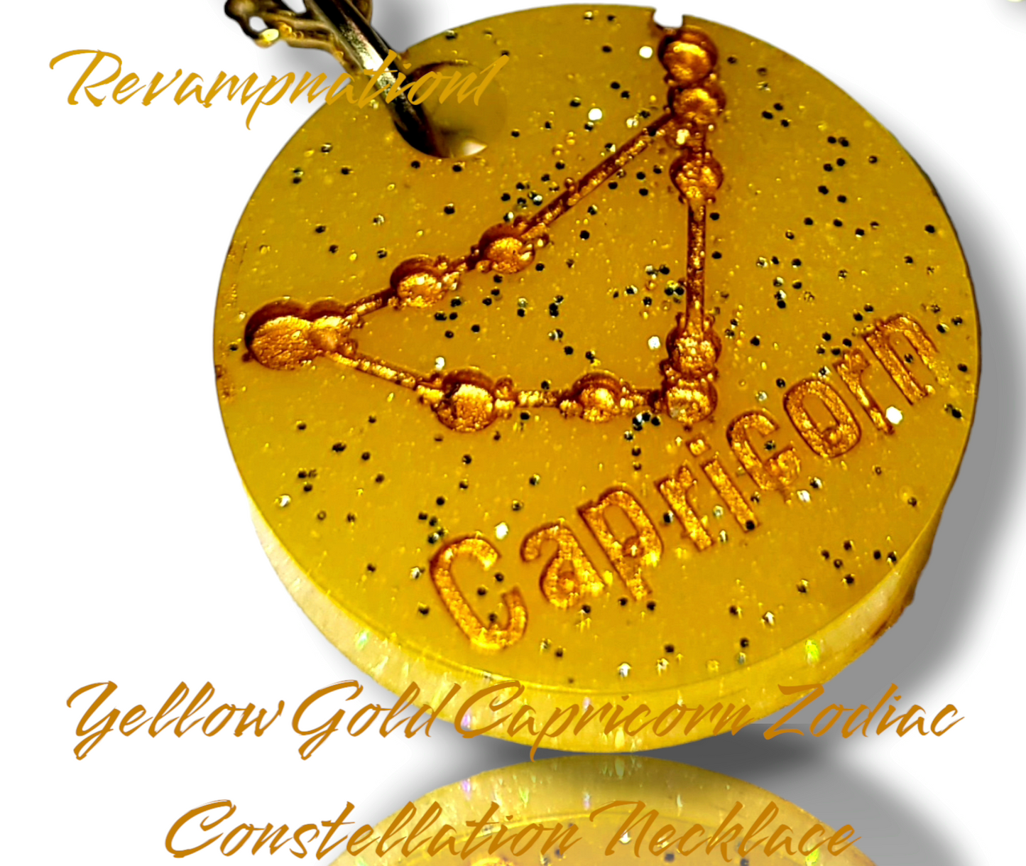 Yellow Gold Zodiac Constellation Necklace Collection - Revampnation1 LLC