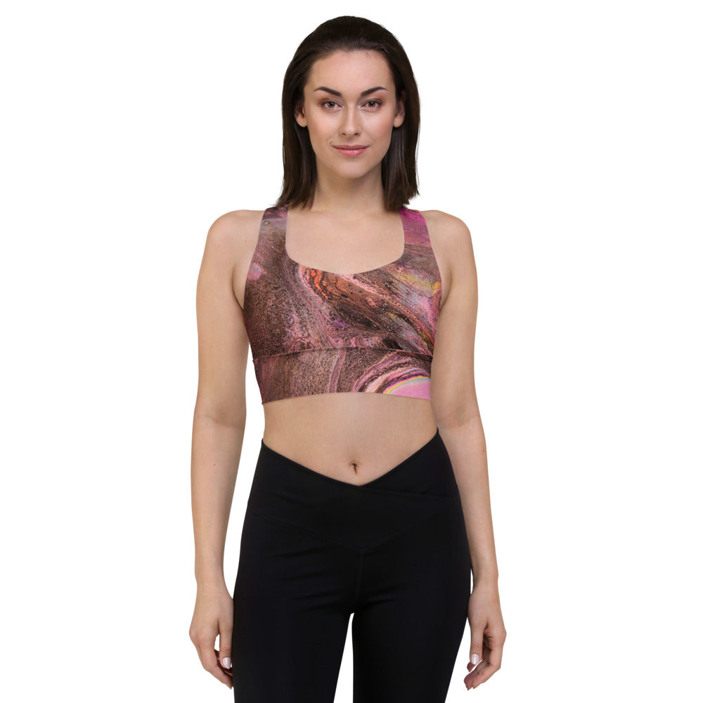 Art Gear Fluid Art Longline sports bra - Revampnation1 LLC