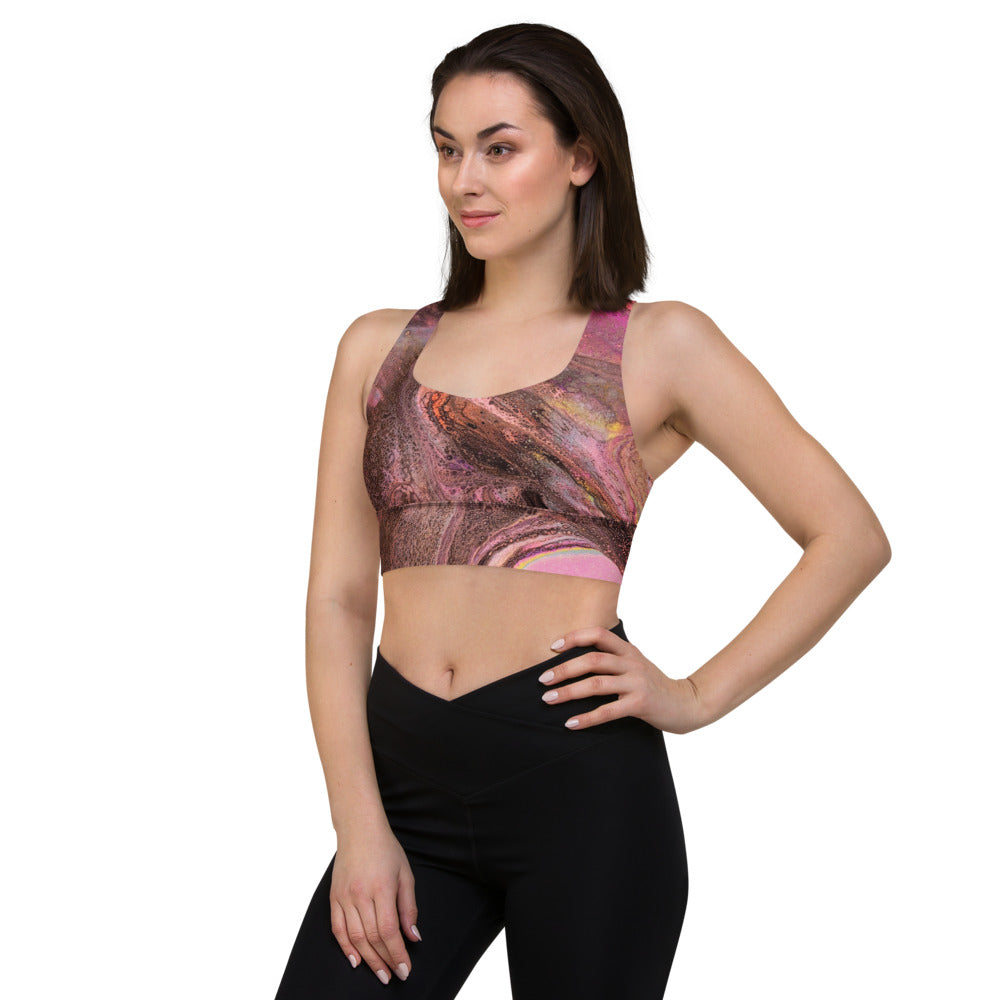 Art Gear Fluid Art Longline sports bra - Revampnation1 LLC