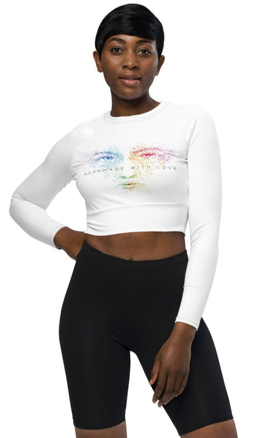 Handmade With Love long-sleeve crop top - Revampnation1 LLC