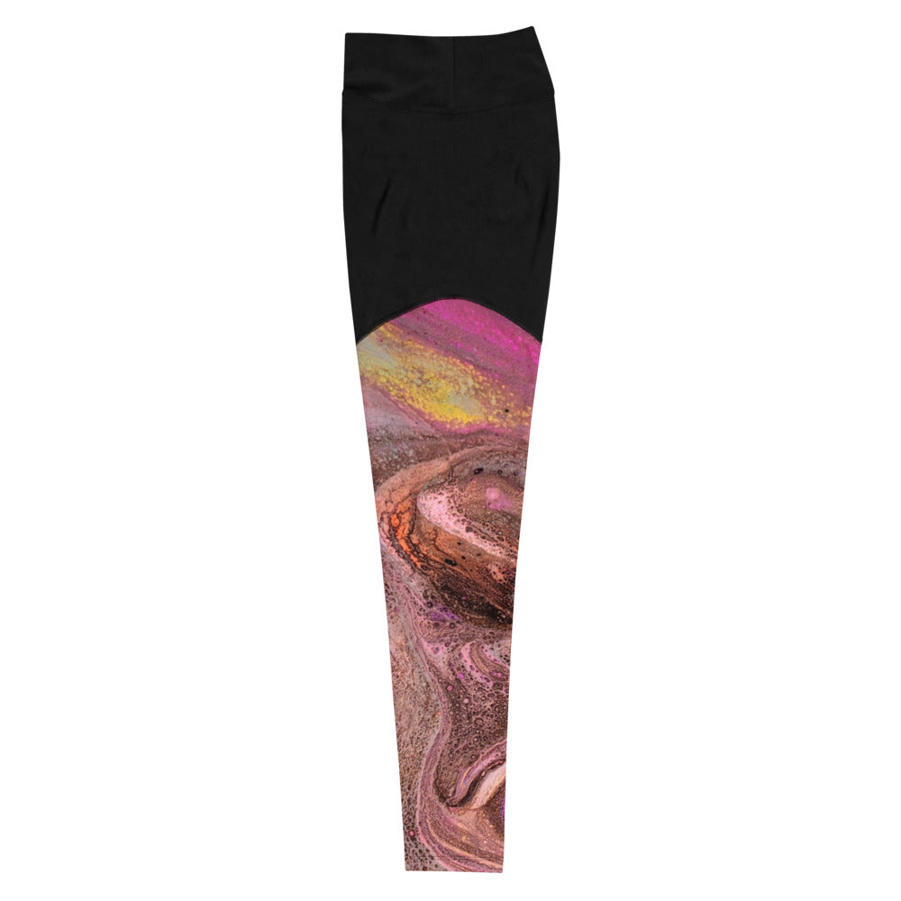 Art Gear Fluid Art Sports Leggings - Revampnation1 LLC